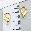 Golden alloy lobster claw clasps 12mm size for DIY jewelry making and necklace crafts - Gold