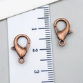 DIY jewelry lobster clasp in bronze finish for necklace and bracelet 12mm size - Antique Red Copper