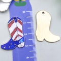 Detailansicht der Größe des Cowboy-Stiefel-Anhängers mit US-Flagge für DIY-Schmuckzubehör - Blauer Bedruckter Stiefel (23766)