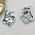 Macro detail of antique silver witch charms for Halloween DIY jewelry making projects - Wizard Hat (10885) / 1 Piece/Pack (20x33mm) / Antique Silver