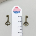 Pair of vintage bronze alloy key charms with detailed relief for DIY jewelry making - Key Style (540) / 0.9cmx2.1cm