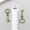 Vintage bronze alloy key charms for DIY jewelry making shown with 5cm scale tool - Key Style (973) / 1.6cmx4.0cm
