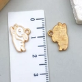 Cartoon rabbit charm with white enamel and golden plating for DIY jewelry projects - White Running Rabbit (23081)