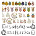 Assorted Easter enamel egg and rabbit alloy pendants for DIY jewelry making and crafts - Mixed Easter Series (M770)