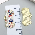 Golden Independence Day pendant with red white and blue enamel and star fireworks design - USA Independence Day Memorial Plaque (23110)