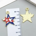 Star-shaped Independence Day enamel pendant with gold trim and American flag colors - USA Flag Independence Day Star Pentagram (23111)
