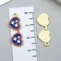 USA Independence Day heart sunglasses alloy pendant with stars and stripes enamel finish - USA Flag Independence Day Star Glasses (23113)