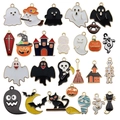 Halloween enamel alloy charms set with pumpkin ghost and bat for DIY jewelry making - Mixed 26 Pcs Enamel Halloween Charms (SN318)