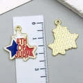 Star-shaped Independence Day alloy charms with 4th of July enamel in red, white and blue - Independence Day Pentagram (23128)