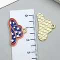 DIY Independence Day wave-shaped American flag charms with red white blue enamel finish - Independence Day Pentagram Cowboy Hat (23132)