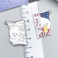 Patriotic USA eagle pendant in colorful enamel with silver metal finish and scale - Silver White Enamel Flag Eagle (23531)