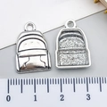 Antique silver backpack alloy charm for DIY jewelry and school accessory crafting - Backpack Style (12160)