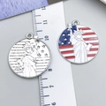 DIY enamel USA flag and Statue of Liberty charms for bracelets and keychains - Silver White Enamel Statue of Liberty (23533)