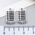 Antique silver abacus charms with coin pattern for DIY jewelry and keychain making - Double-Sided Copper Coin Abacus Style (23368)