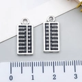 Silver alloy abacus pendants with vintage finish for DIY jewelry and keychains - Double-Sided Small Abacus Style (23367)