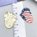 Lippenförmiger Emaille-Anhänger mit USA-Flaggen-Design für DIY-Schmuckherstellung - KC Gold Blau Emaille Zunge (23540)