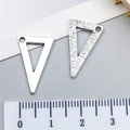 Alloy triangle pendants for DIY jewelry with smooth and frosted matte finishes - Set Square Style (12157-1)