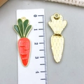 Carrot enamel alloy charms with gold metal back and size reference for DIY jewelry - Orange Enamel Carrot Style (23086)