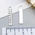 Silver alloy ruler pendant with scale for DIY jewelry making and keychains - Ruler Style (12157-2)