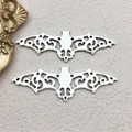 Silver hollow bat charms in vintage metal alloy for Halloween DIY jewelry making - Bat (7716) / 1 Piece/Pack (19x56mm) / Antique Silver