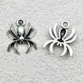 Silver spider alloy charm with vintage finish and hanging loop for DIY jewelry making - Spider (B110) / 1 Piece/Pack (14x18mm) / Antique Silver