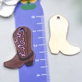 Western-Cowboystiefel Anhänger aus Legierung in Braun und Gold für DIY-Schmuck - Brauner Bedruckter Stiefel (23767)