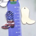 Retro-Anhänger aus Legierung in Form eines Cowboystiefels mit US-Flaggen-Muster - Hellvioletter Bedruckter Stiefel (23775)