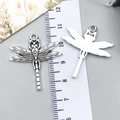 Vintage silver dragonfly alloy pendant for DIY jewelry making with ruler scale - Dragonfly (4361)