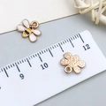 Enamel bee charm pendant in rose gold finish with yellow and white details - Small Yellow Enamel Bee 9*10mm (21128)