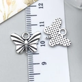 Silver butterfly alloy pendant charms for DIY jewelry making and earrings accessories - Butterfly (7125)
