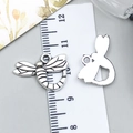 Silver dragonfly alloy pendants for DIY jewelry making with realistic wing texture - Dragonfly (7197)