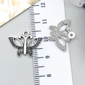 Vintage silver butterfly alloy charm pendant for DIY necklace earring jewelry making - Butterfly (7627)