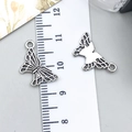 Antique silver butterfly charm in alloy metal for DIY jewelry making and earrings - Butterfly (10422)
