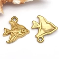Detailopname van gouden tropische vis hangers voor DIY handgemaakte sieraden - Tropische Vis (T2294)
