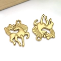 Pendentifs cheval en acier inoxydable doré au design creux pour bijoux créatifs DIY - Pendentif Cheval au Galop Or (T2786)