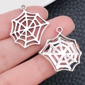 Zilveren spinnenweb bedel voor het maken van DIY armbanden en kettingen sieraden - Zeshoekig Spinnenweb Hanger (10889)