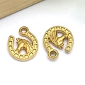 Pendentifs fer à cheval et tête de cheval dorés pour la création de bijoux DIY - Pendentif Fer à Cheval Tête de Cheval Or (T2788)