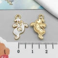 Ghost charm pendant in white enamel with gold G letter for Halloween jewelry - White Halloween Letter G Ghost (15133)