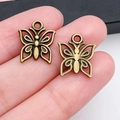 Pendentifs papillons vintage en alliage ajouré pour la création de bijoux DIY - Forme de Papillon 12x15mm (4209)