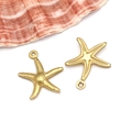 Golden starfish charms in vacuum-plated stainless steel for DIY jewelry making - Small Starfish (T1967)