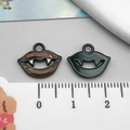 DIY vampire fangs charms in black and brown enamel for Halloween necklaces and jewelry - Black Halloween Teeth (14005)