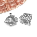 Detailed view of polished hollow tropical fish pendants for ocean themed DIY jewelry making - Large Tropical Fish (T1978)