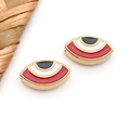 Golden stainless steel evil eye charms with red enamel inlay for DIY jewelry making - Red Enamel Eye (T1717)
