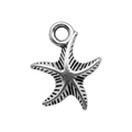 Antique silver starfish pendant with realistic textured patterns for DIY jewelry crafting - Starfish (2356) / 1 Piece (14x17mm) / Antique Silver