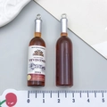 Ciondoli in miniatura a forma di bottiglia di vino rosso in resina per gioielli fai-da-te e chiavi - Bottiglia di Vino in Resina Marrone Trasparente