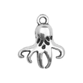 Antique silver alloy octopus pendant with retro finish for DIY jewelry necklaces - Small Octopus (4012) / 1 Piece (16x18mm) / Antique Silver