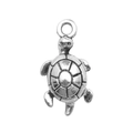 Antique silver sea turtle pendant charm for DIY jewelry necklaces and bracelets - Turtle (4256)