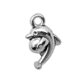 Silver alloy dolphin charm pendant with ball for DIY jewelry making and bracelets - Dolphin (5573)