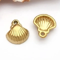 Gouden roestvrijstalen schelpbedeltjes voor DIY oceaan-thema armbanden en kettingen - Kleine Schelp (T2287)