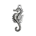 Antique silver seahorse charm pendant in alloy for DIY necklaces and jewelry - Seahorse (7796)